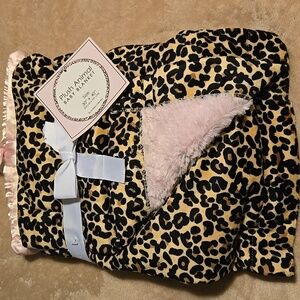 Plush Animal print infant blanket